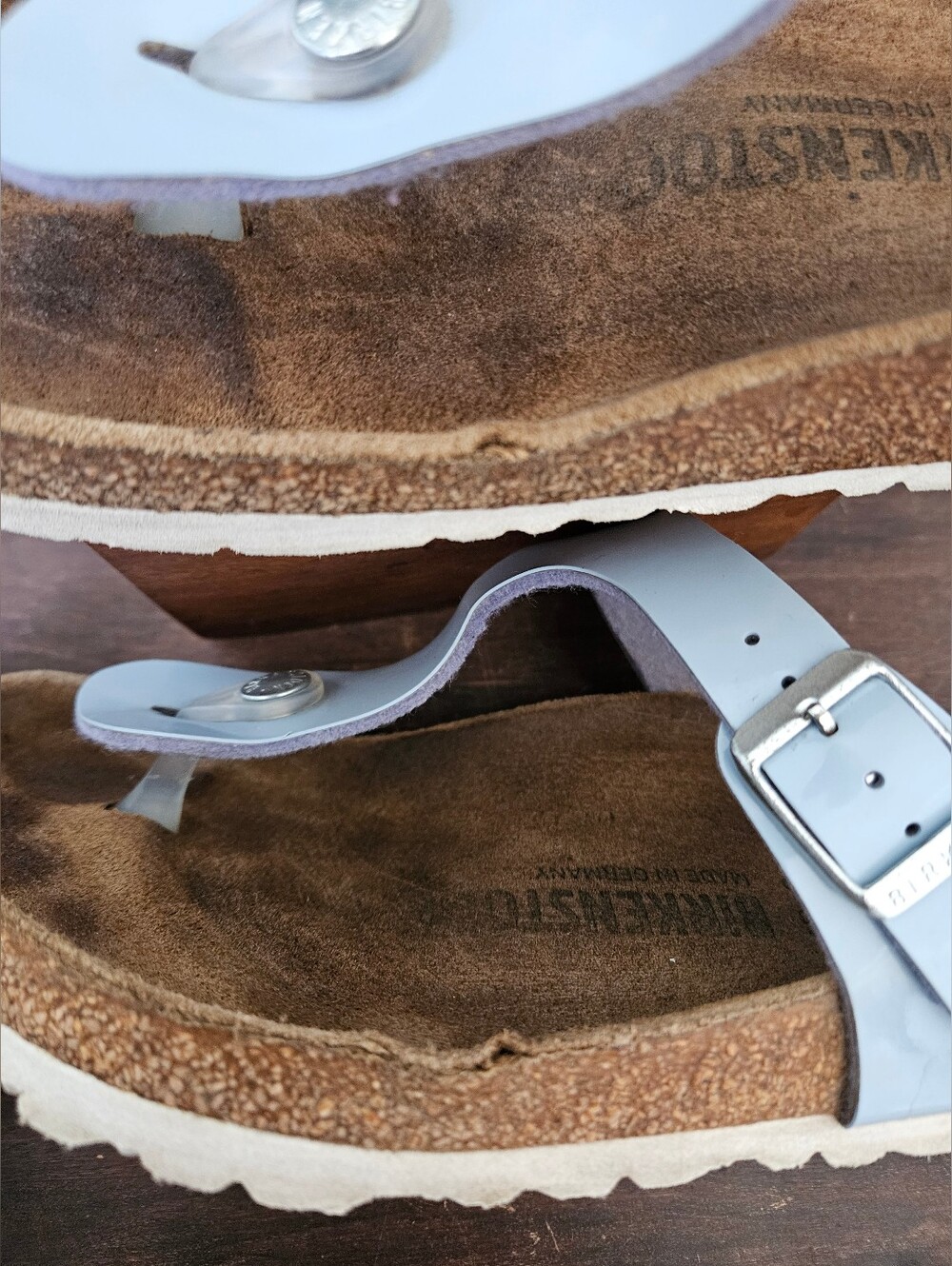 BIRKENSTOCK Gizeh Thong Sandals Dove Blue Color Size 37. - Picture 11 of 13